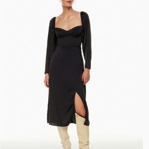 Aritzia Wilfred Mosquerod Satin Formal Wedding Guest Evening Dress New Sz 4